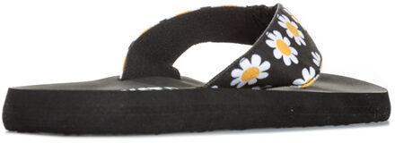 Rocket Dog Adios teenslippers met madeliefjes voor dames, zwart