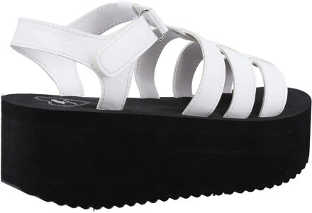 Rocket Dog Dames/Dames Helio Terrence Wedge Sandalen (Wit/zwart) - maat