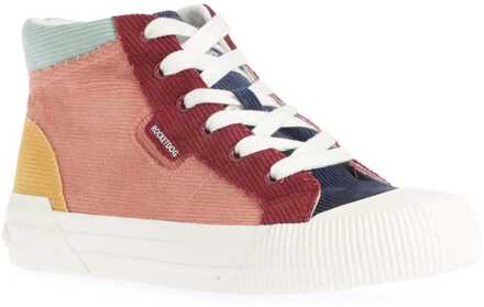 Rocket Dog Dames Rocket Dog Cheery Corduroy High Top Trainers in Multi colour - maat EU 38 / UK 5 Veelkleurig