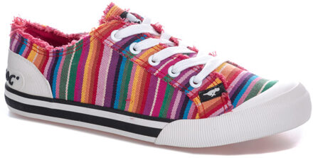 Rocket Dog Jazzin Eden rode sneakers met strepen voor dames Rood