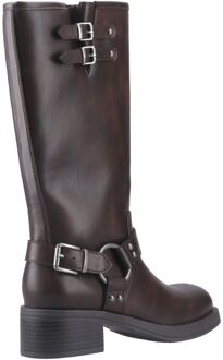 Rocket Dog Nash Faux Leather Dames Bruine Hoge Hakken Knieboots