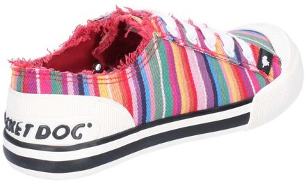 Rocket Dog Vrouwen/dames Jazzin Eden Stripe Lace Up Canvas Trainer (Rood/Multi) - EU 38 / UK 5