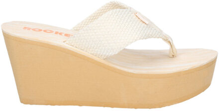 Rocket Dog Womens Diver Webbing Slip On Wedge Teenslippers Wit - EU 38 / UK 5