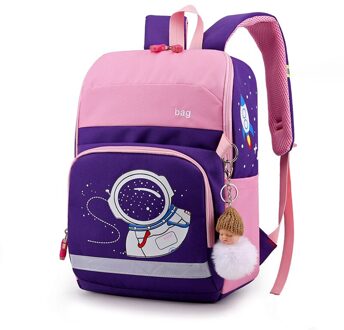 Rocket Patroon Kinderen School Rugzakken Voor Jongens En Meisjes Primaire Schooltassen Meisje Nylon Boekentas Kids Cartoon Rugzak Satchel roze