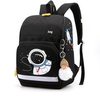 Rocket Patroon Kinderen School Rugzakken Voor Jongens En Meisjes Primaire Schooltassen Meisje Nylon Boekentas Kids Cartoon Rugzak Satchel zwart