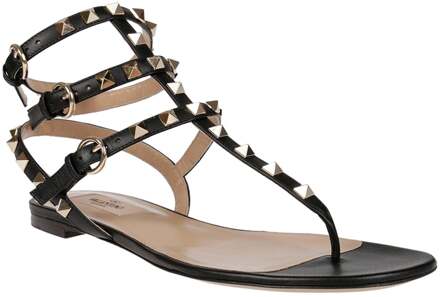 Rockstud slippers Zwart