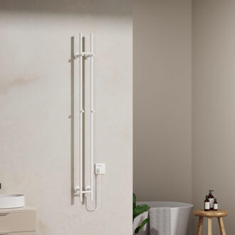 Rod staafhanddoekdroger - 150x16,8x12,7 cm - elektrisch - dubbel - 120w - 2,5cm - glanzend wit HS1513WH