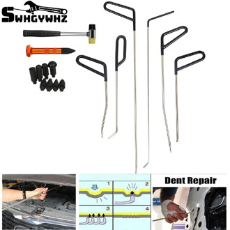 Rod Tool Kit Set Door Ding Repair Hail Damage Repair with with 9 Heads Aluminum Tap Down Dent for Car Maintenance Tools