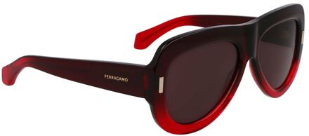 Rode Acetaat Zonnebril - maat Rood