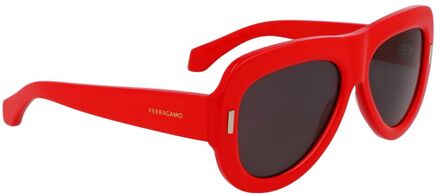 Rode Acetaat Zonnebril - maat Rood