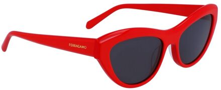 Rode Acetaat Zonnebril Rood - One Size