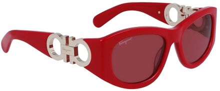 Rode Acetaat Zonnebril Rood