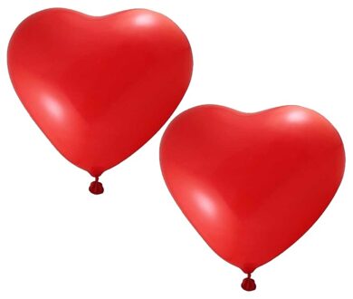 Rode ballonnen hartjes 6 stuks Rood