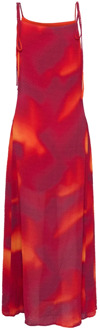 Rode Bloemenprint Jurk Gestuz , Multicolor , Dames - M,S,2Xs