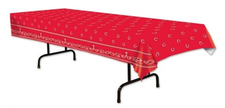 Rode boeren zakdoek tafelkleed 275 x 135 cm