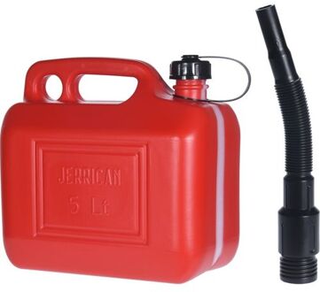 Rode brandstof jerrycan - 5 liter - met schenktuit - voor diesel / benzine