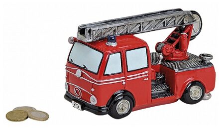 Rode brandweerwagen spaarpot 16 cm Multi