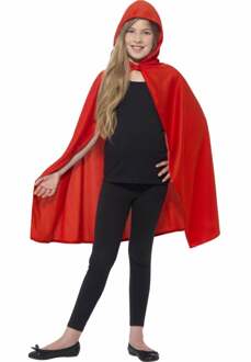 Rode cape met capuchon voor kinderen - 116/128 (4-6 jaar) - Accessoires > Capes