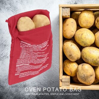 Rode Cooker Bag Wasbare Magnetron Aardappel Bag Herbruikbare Gebraden Aardappel Bakken Bag Pocket Om Te Koken Keuken Gadget
