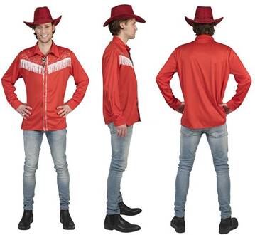 Rode Cowboy Linedancer blouse Rood - Zalm