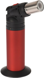 Rode creme brulee brander/aansteker met veiligheidsslot 15 cm