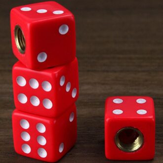 Rode Dobbelstenen Bandventieldop Steel Caps Voor Auto Vrachtwagen Bike Atv Velgen Fiets Accessoires 4 stuks