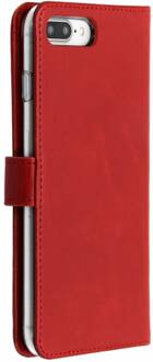 Rode Echt Lederen Booktype Hoes Voor De Iphone 8 Plus / 7 Plus Rood