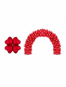 Rode folie ballonnen hartvormig - 10 stuks Rood - Zalm