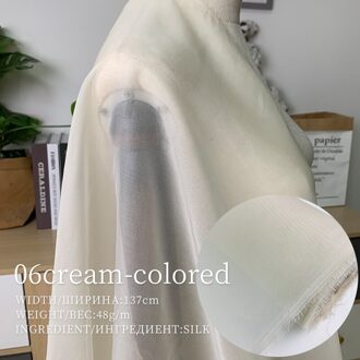 Rode Framboos Pure Kleur 8Momme Organza 100% Zijde Kledingstuk Materialen Jurk Kostuum Vrouwen Diy Kleding Stof 06beige