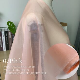 Rode Framboos Pure Kleur 8Momme Organza 100% Zijde Kledingstuk Materialen Jurk Kostuum Vrouwen Diy Kleding Stof 07roze