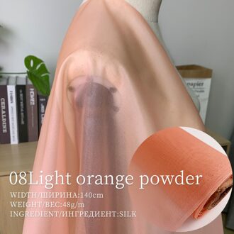 Rode Framboos Pure Kleur 8Momme Organza 100% Zijde Kledingstuk Materialen Jurk Kostuum Vrouwen Diy Kleding Stof 08licht oranje roze