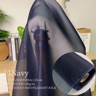 Rode Framboos Pure Kleur 8Momme Organza 100% Zijde Kledingstuk Materialen Jurk Kostuum Vrouwen Diy Kleding Stof 11marine