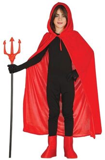 Rode Halloween verkleedcape met capuchon voor kinderen