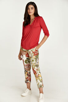 Rode Jersey V Hals Top Rood - M