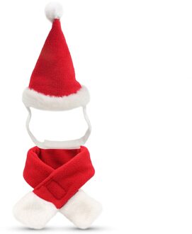Rode Kerst Huisdieren Kleding Leuke Hoofdtooi Puppy Kraag Santa Hoed Sjaal Mantel Hond Kat Warm Xmas Kostuums Festival Levert