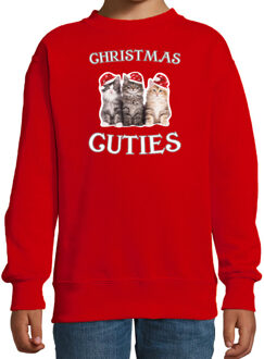 Rode Kersttrui / Kerstkleding Christmas cuties voor kinderen 14-15 jaar (170/176) - kerst truien kind Rood