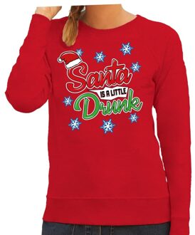 Rode kersttrui / kerstkleding Santa is a little drunk voor dames 2XL (44) - kerst truien Rood