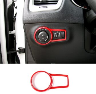 Rode Koplampen Lamp Switch Knop Panel Decor Trim Cover Frame Voor Jeep Compass Accessoires