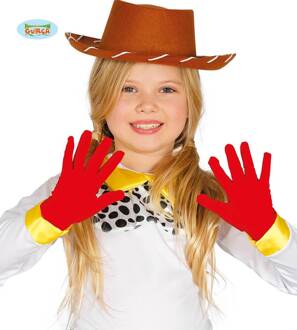 Rode korte handschoenen voor kinderen - Accessoires > Handschoenen
