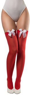 Rode Kousen Met Witte Strik Rood - Zalm