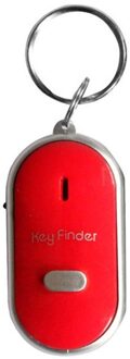 Rode Led Fluitje Key Finder Knipperende Piepend Geluid Controle Alarm Anti-Verloren Key Locator Finder Tracker Met Sleutelhanger