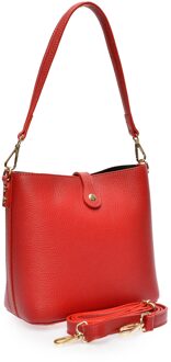 Rode Lederen Tas Rood - One Size