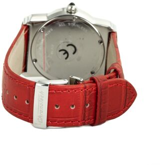 Rode Leren Horloge Rood