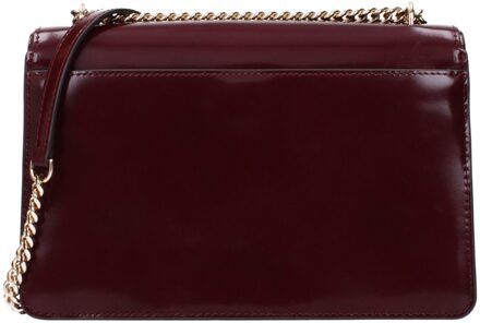 Rode Leren Schoudertas Rood - One Size