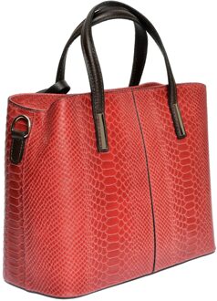 Rode Leren Tas - maat Rood