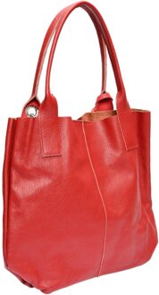Rode Leren Tas - maat Rood