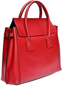 Rode Leren Tas - maat Rood