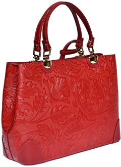 Rode Leren Tas Rood - One Size
