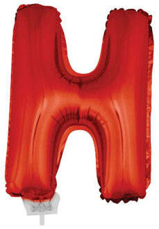 Rode letter ballonballon H op stokje 41 cm Rood