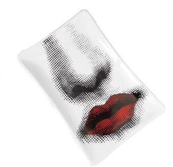 Rode Lip Glimlach Stijl Keramische Opslag Lade Sieraden Display Plaat Dessert Fruit Cake Tray Woondecoratie Organizer 2